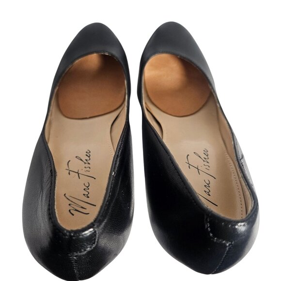 Marc Fisher Women’s Black Leather Heels 8.5M | Quiet Luxury | Coquette | Minimal - Picture 9 of 15